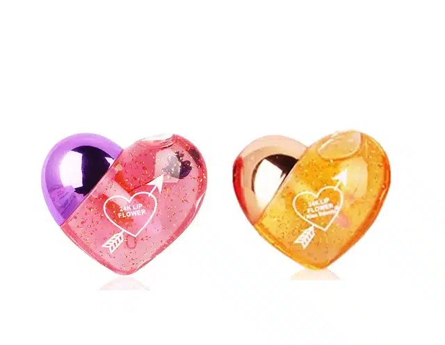 Heart Shaped Lip Gloss (Multicolor, Pack of 2)