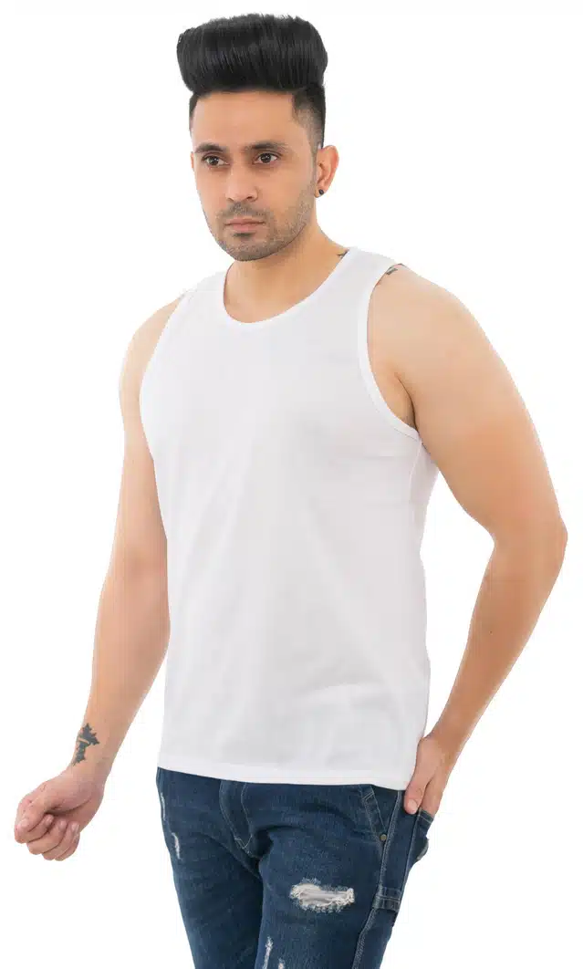 Solid T-Shirt for Men (White, XS)