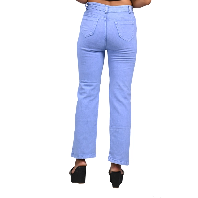 Denim Mid Rise Jeans for Women (Ice Blue, 28)