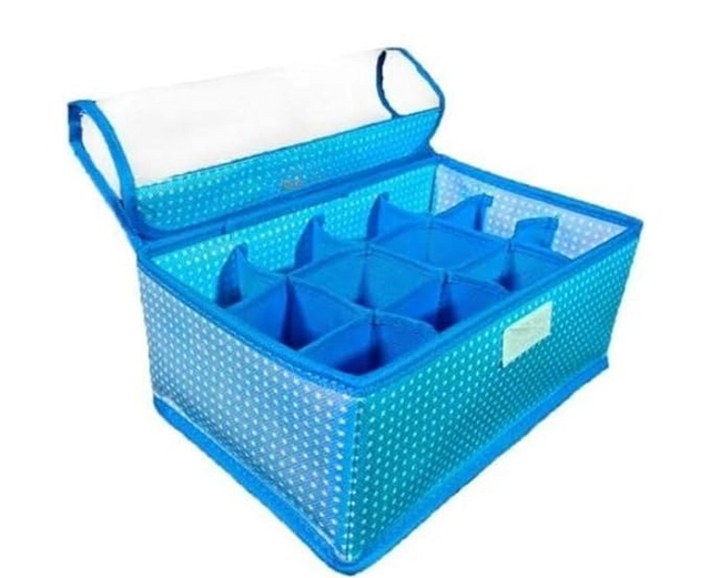 Non-woven Foldable Cloth Cover cum Organizer (Blue)