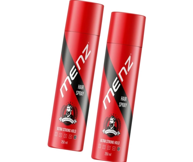 Menz Ultra Strong Hold Hair Spray (250 ml, Pack of 2)