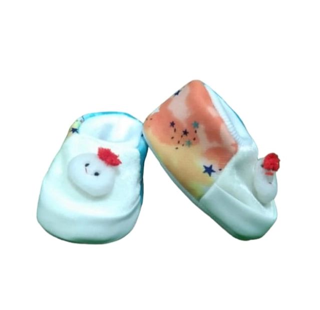 Cotton Solid Booties for Toddler (Multicolor, 0-6 Months)