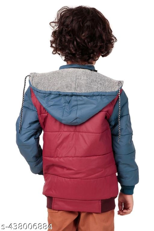 Nylon Jacket for Boys (Maroon & Teal, 1-2 Years)