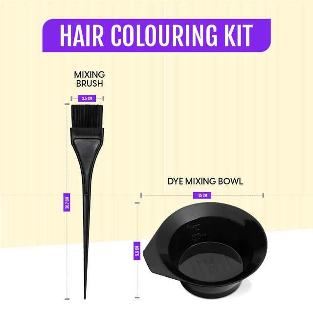 Combo of 3 Pcs Dye Brushes with Mixing Bowl for Hair Colour (Black, Set of 2)