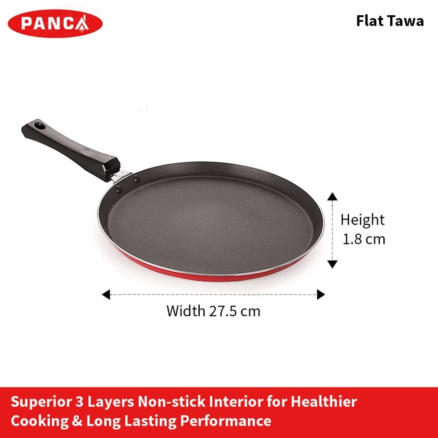 Aluminium Non-Stick Flat Dosa Tawa (Black, 26 cm)