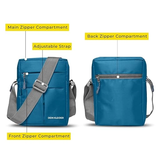 Polyester Cross Body Bag for Men & Women (Blue)