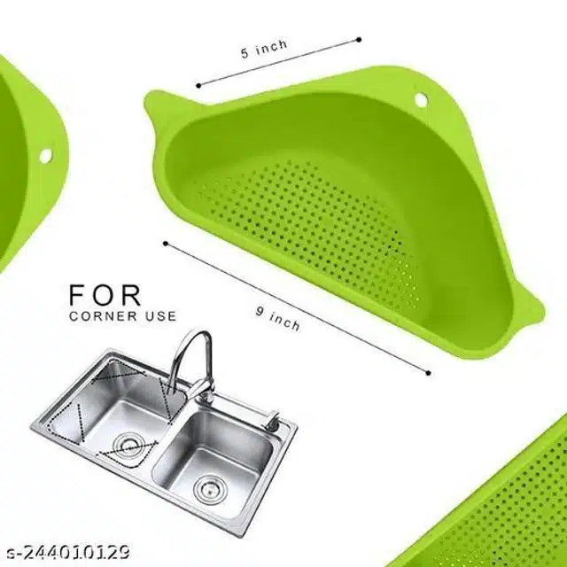 Kitchen Sink Corner Tray (Green, Pack of 2)