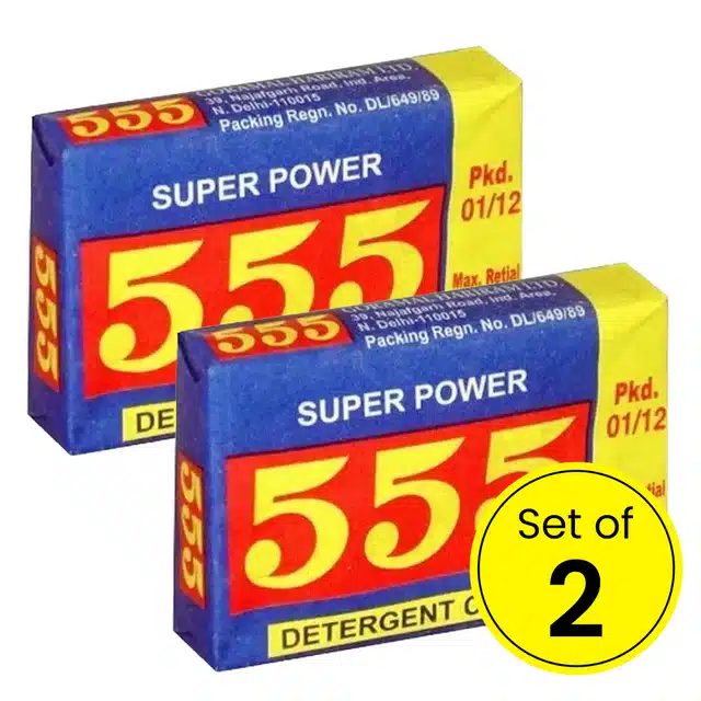 555 Detergent Cake 210 g (Pack of 3)