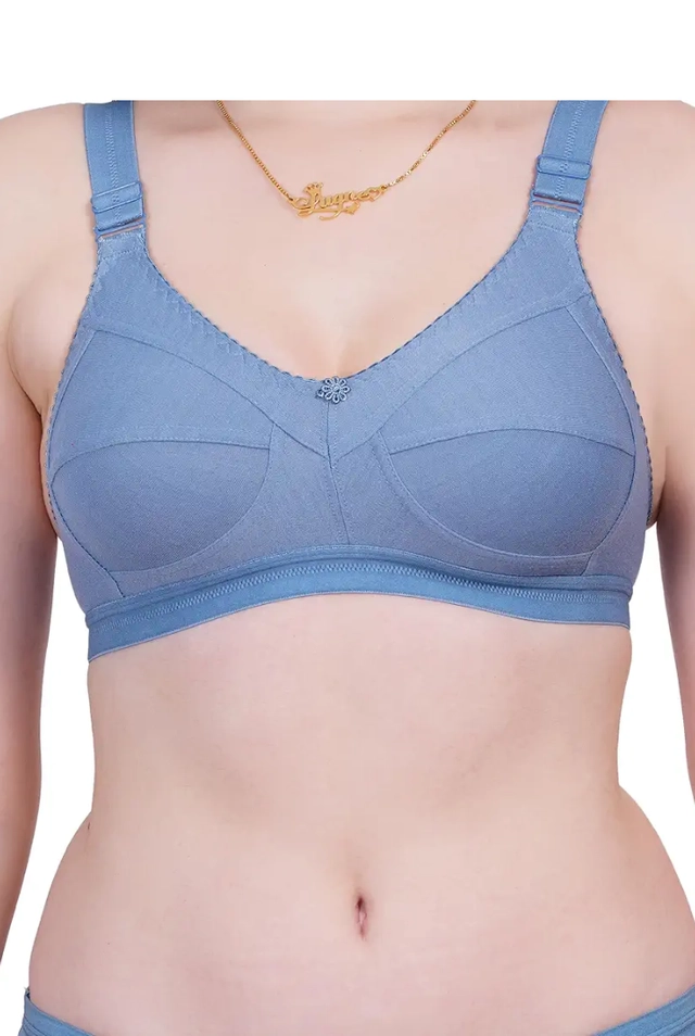 Cotton Blend Solid Non Padded Bras for Women (Multicolor, 30C) (Pack of 3)