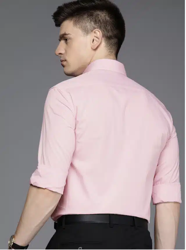 Badlook Casual Cotton Blend Men Solid Shirt (Pack Of 1) (Pink, XL) (TKS-8)