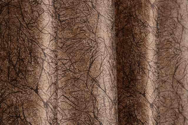 Polyester Printed Curtain for Door & Window (Brown, 5 Feet)