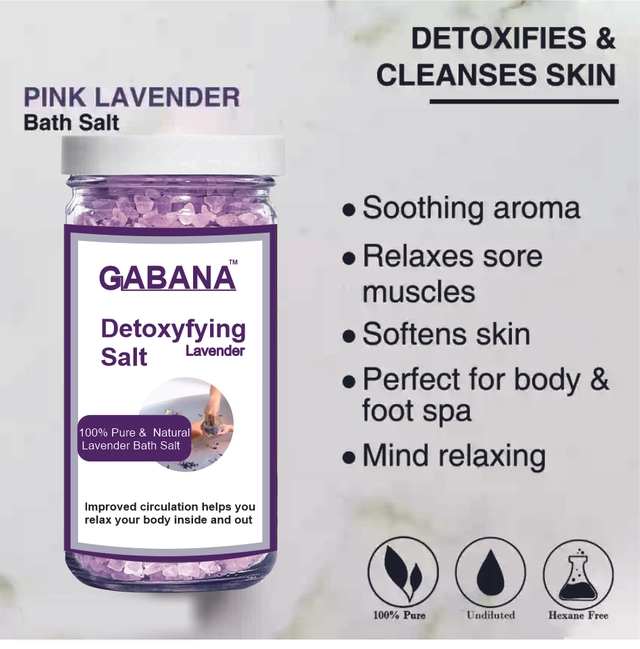 Gabana Aromatic, Lavender & Lemon Detoxifying Bath Salt Crystal (200 g, Set of 3)