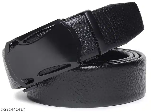 Leather Belt for Men (Black, 26)