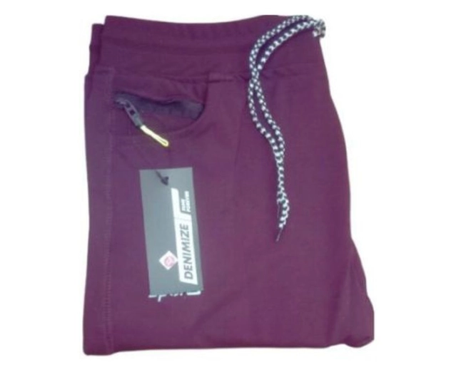 Linen Slim Fit Trackpants for Men (Wine, L)