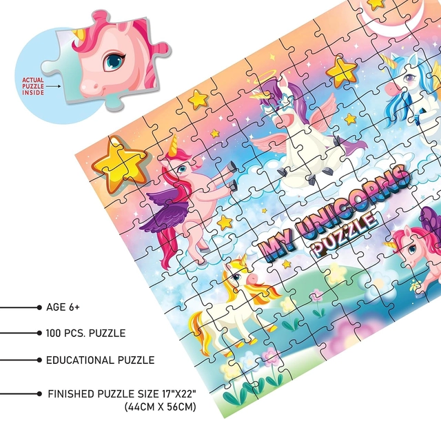 My Unicorn Theme Jigsaw Puzzles for Kids (Multicolor)