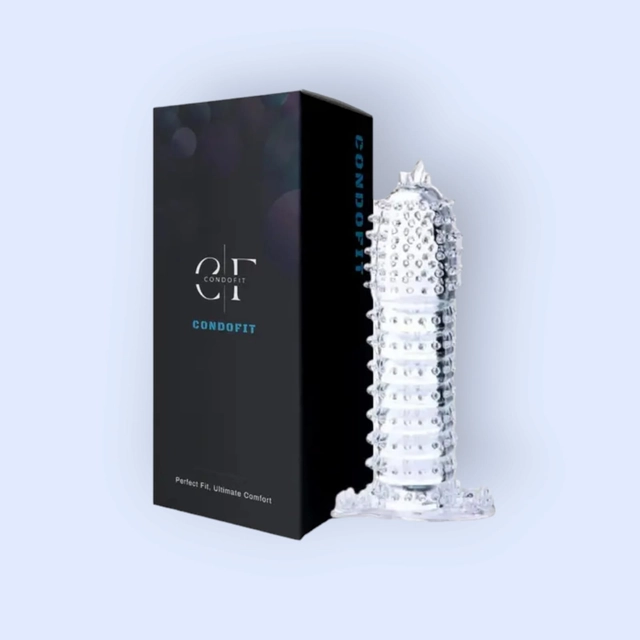 A R Silicone Crystal Dotted Condom for Men (Transparent)