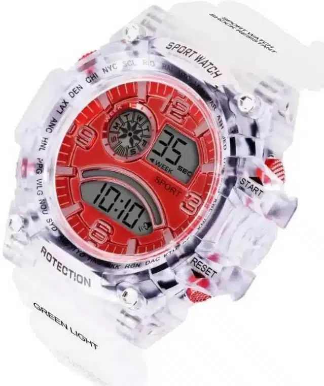 Red colour sports on sale watch