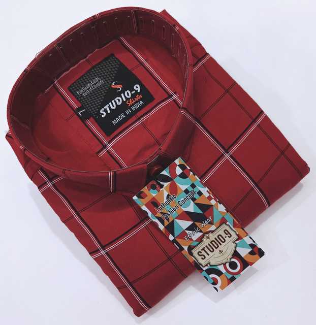 Men's Casual Shirts (Red, XL) (AM-39)