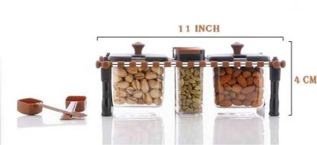 Plastic 4-in-1 Multipurpose Spice Jars (Multicolor, Set of 1)