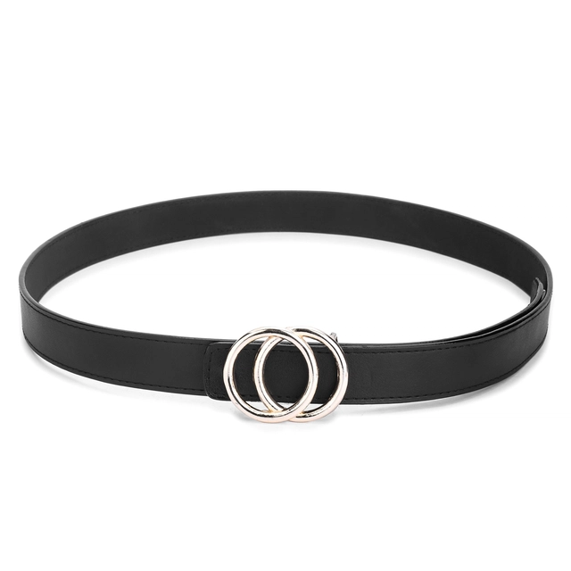 Artificial leather Belt for Women (Black, Free Size)