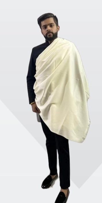 Woolen Solid Shawl for Men (Beige, Free Size)