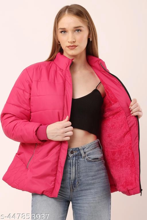 Nylon Jacket for Women (Pink, L)