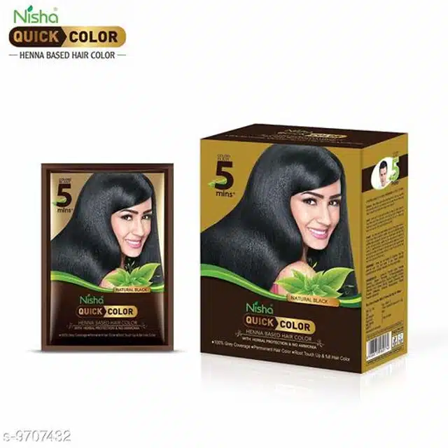 Nisha 5 Min Quick Henna Powder Hair Color (Natural Black, 60 g) (Pack of 3)