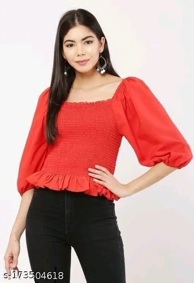 Tops for Women (Red, M)