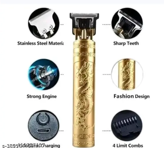 Plastic Beard Trimmer for Men (Gold)