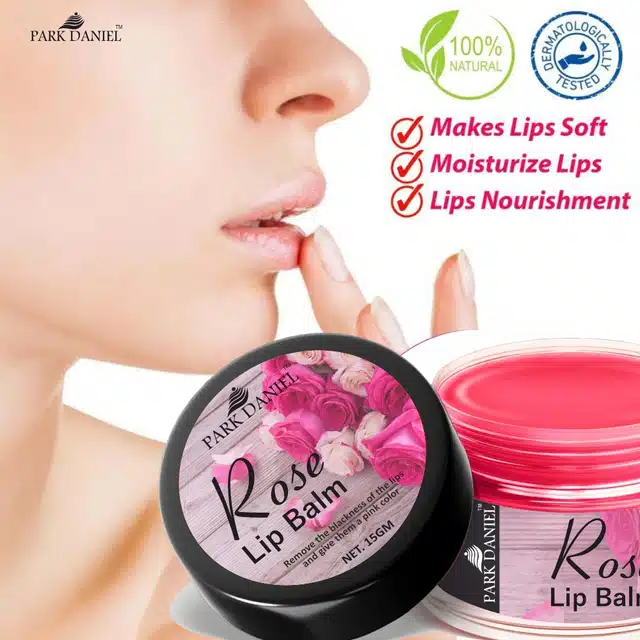 Park Daniel Rose Extract Natural Lip Balm (Pack of 4, 15 g)