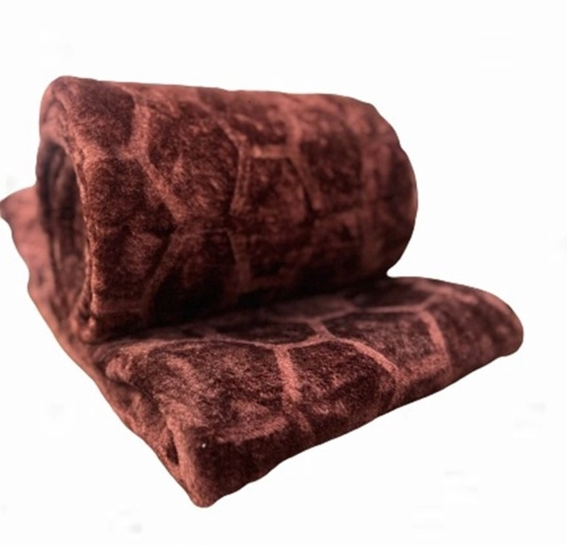 Home Sizzler Chocolate Brown Geometric Double Mink Blanket (Pack Of 1)