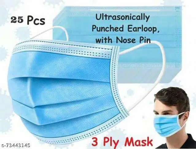 Non-Woven PPE Masks (Blue, Pack of 25)