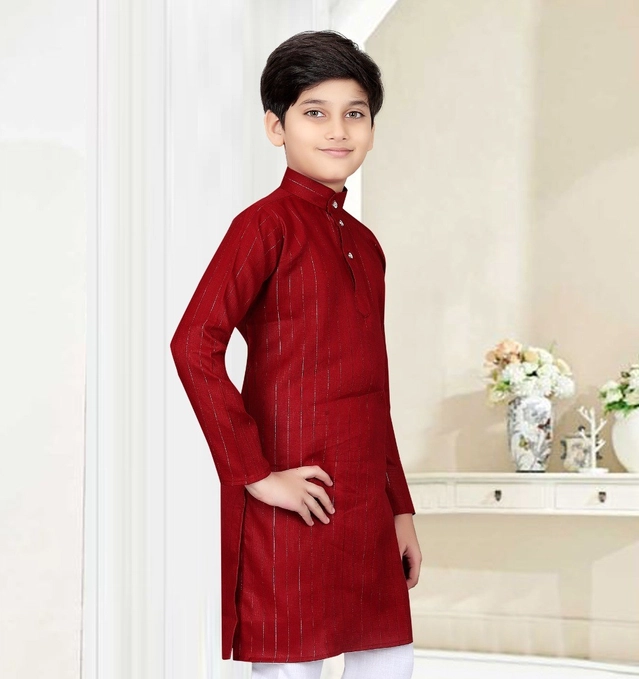 Cotton Kurta without Pyjama for Boys (Red, 3-5 Years)