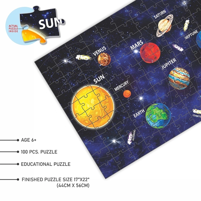 Solar System Theme Jigsaw Puzzles for Kids (Multicolor)