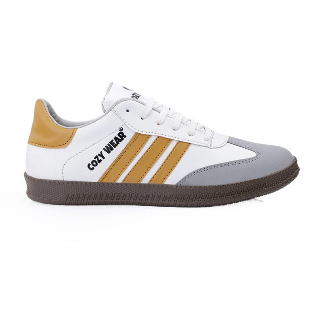 Sneakers for Men (White & Orange, 6)