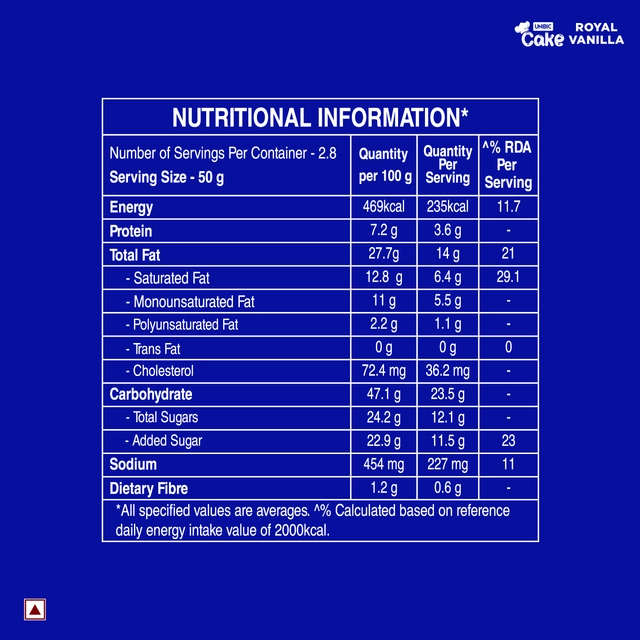 युनिबिक केक - रॉयल वनीला 140 g (पाउच)
