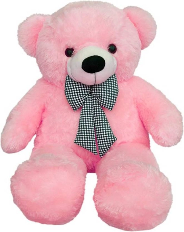 RK LOVELY Stuffed Spongy Cute Teddy Bear with Neck Bow (Pink Color, 2 Feet, Pack of 1)