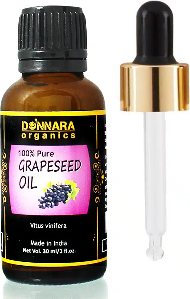 Donnara Organics Pure & Natural Grapeseed Oil (Pack of 3, 30 ml)