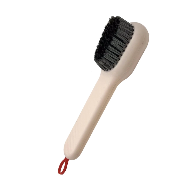 Plastic Shoe Brush (Beige & Black, 6 Inch)