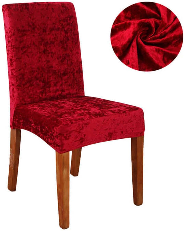 Polycotton Printed Chair Covers (Red, 45x50 inches) (Pack of 2)