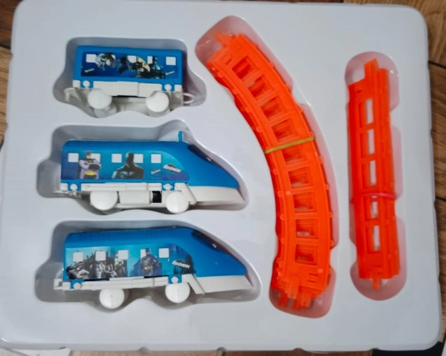 Plastic Indian Passenger Train with Coaches & Track Toy for Kids (Multicolor)