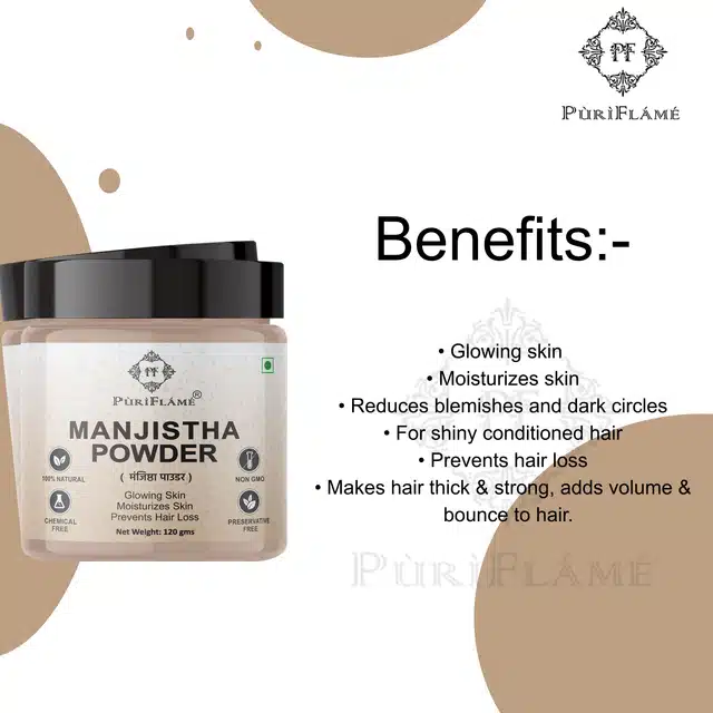 Puriflame Natural Manjistha Powder for Skin (120 g)