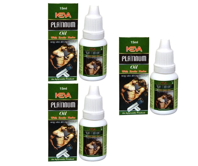 Keva Platinum Oil with Erotic Herbs (15 ml, Pack of 3)