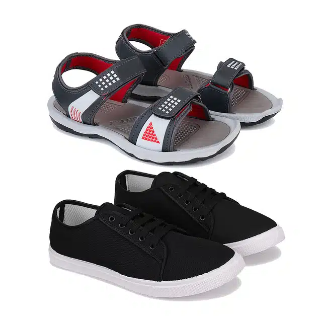 Combo of Sandals & Casual Shoes for Men (Pack of 2) (Multicolor, 9)