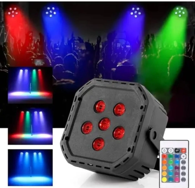 6 LED RGB Stage Par Light with Remote (Multicolor)