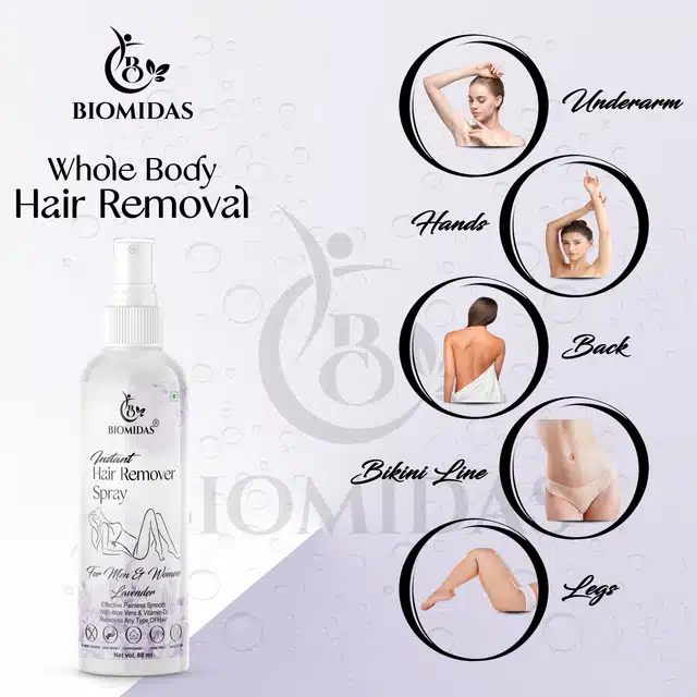 Biomidas Lavender Fragrance Painless Body Hair Removal Spray (60 ml)