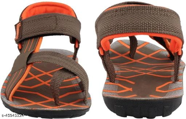 Sandals for Men (Brown & Orange, 6)