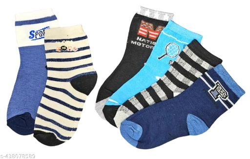 Cotton Socks for Kids (Multicolor, Pack of 6)