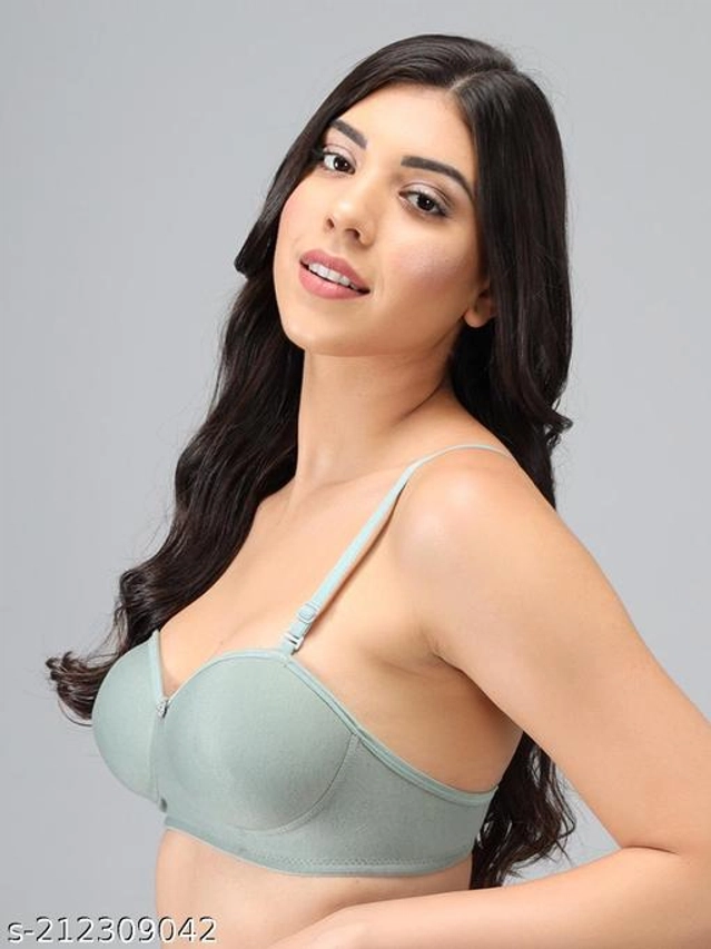 Cotton Blend Solid Padded Bra for Women (Multicolor, 30B) (Pack of 3)