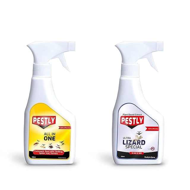 Combo of Pestly All in One with Lizards Removal Spray (250 ml, Pack of 2)